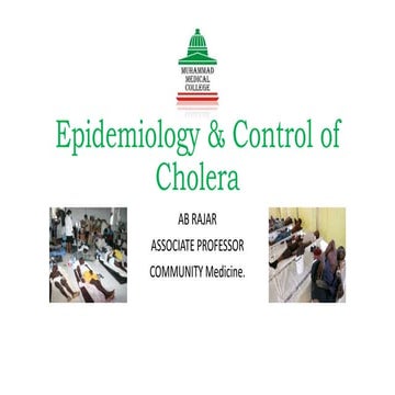 Epidemiology and Control Measures for Cholera