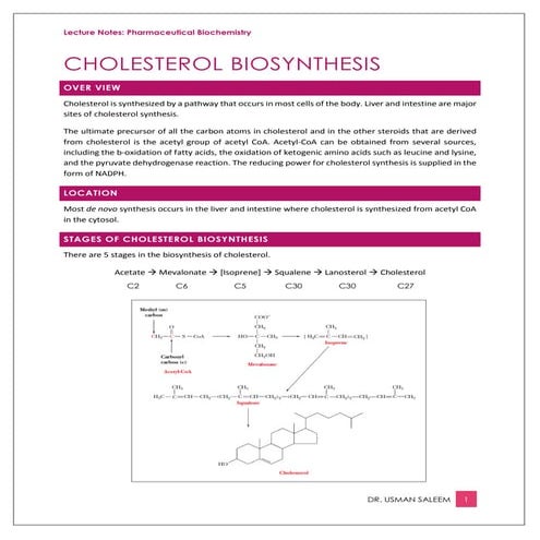 Cholesterol biosynthesis