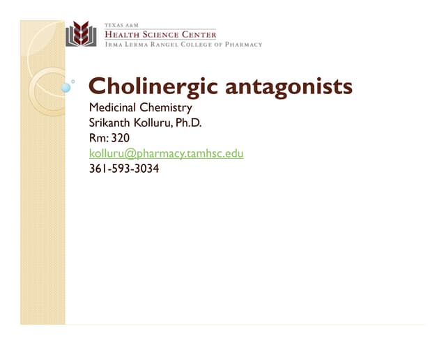 Cholinergic antagonists medicinal c...