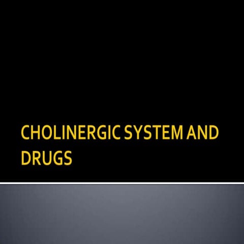 Cholinergic system and drugs