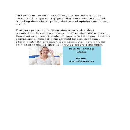 Choose a current member of Congress and research their background. P.docx