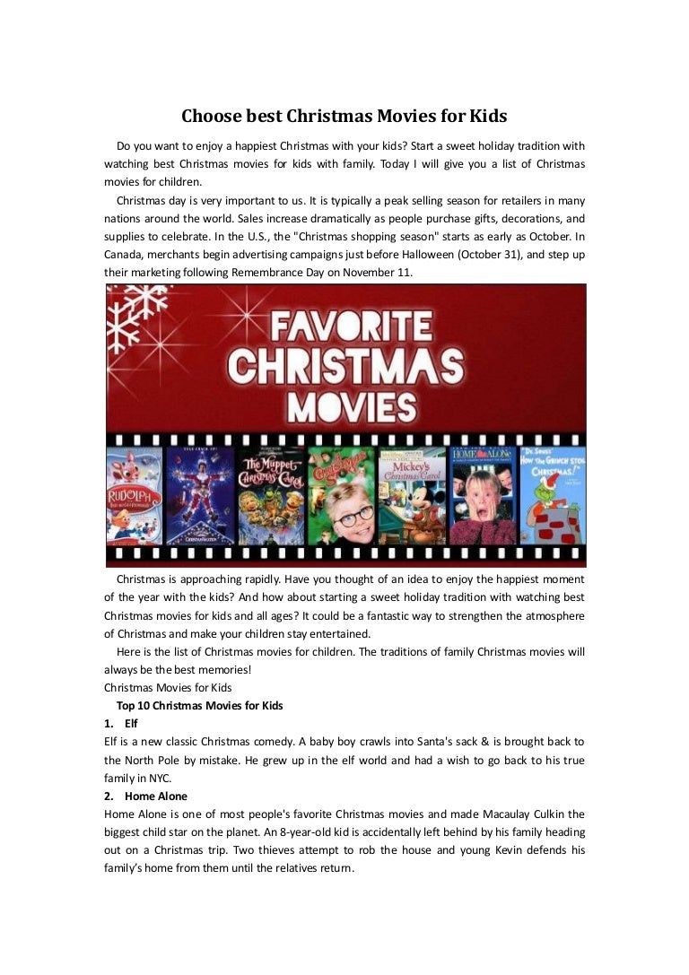 choose best christmas movies for kids top kid christmas movies