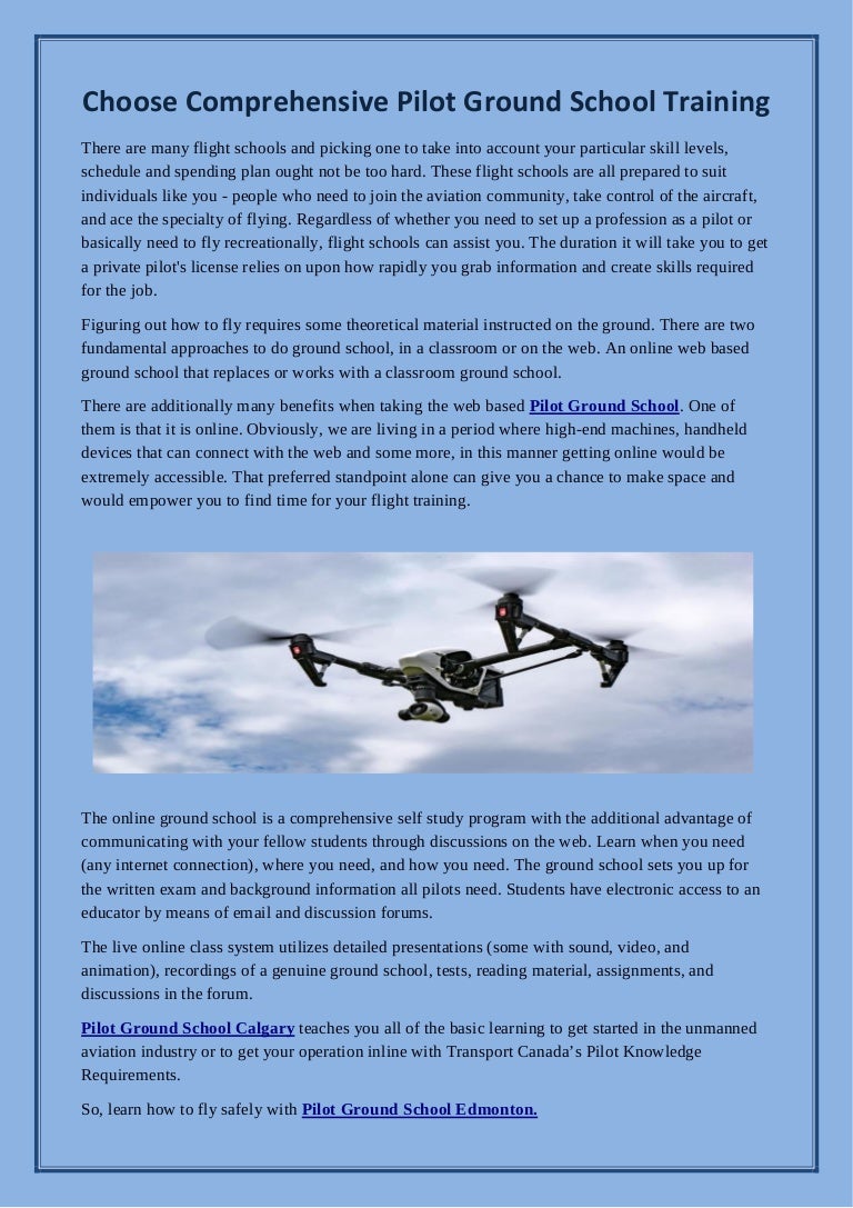 Choose Comprehensive Pilot Ground School Training