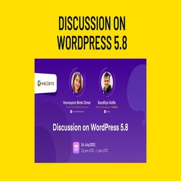 Discussion on WordPress 5.8