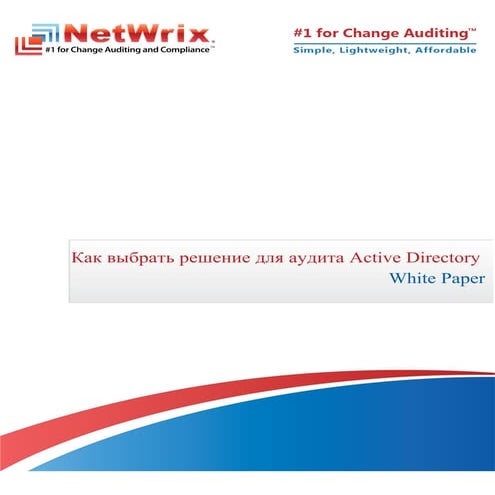 White Paper для NetWrix Corporation