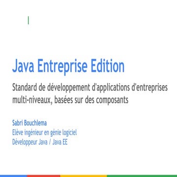 Développement d'applications pour la plateforme Java EE