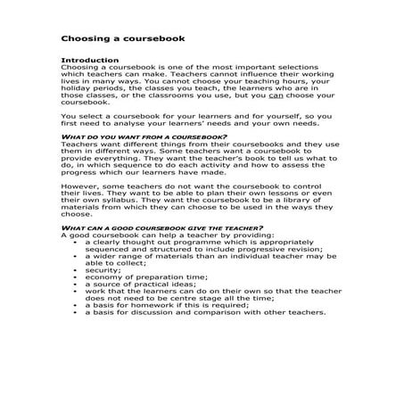 Choosing a-coursebook