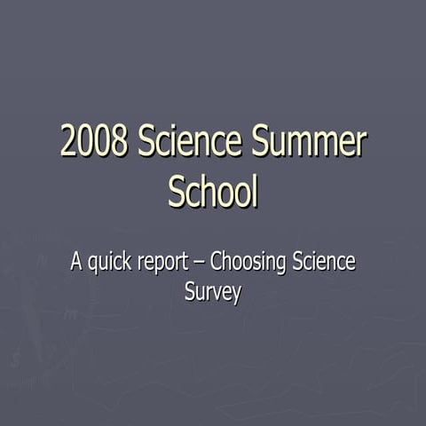 Choosing Science Project