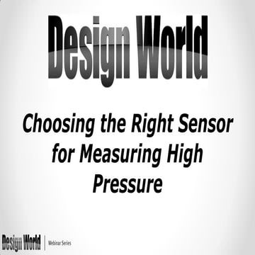 Choosing the Right Sensor for Measuring High Pressure
