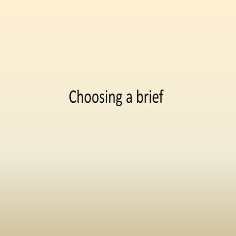 Choosing a brief x1