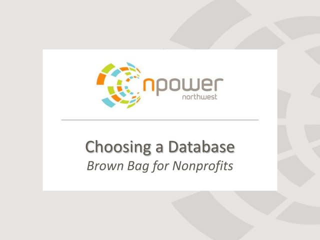 Choosing a Database