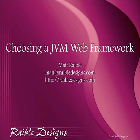 Choosing a JVM Web Framework | PPT