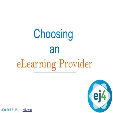 Choosing an eLearning Provider