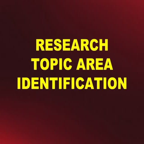Choosing a Research Topic