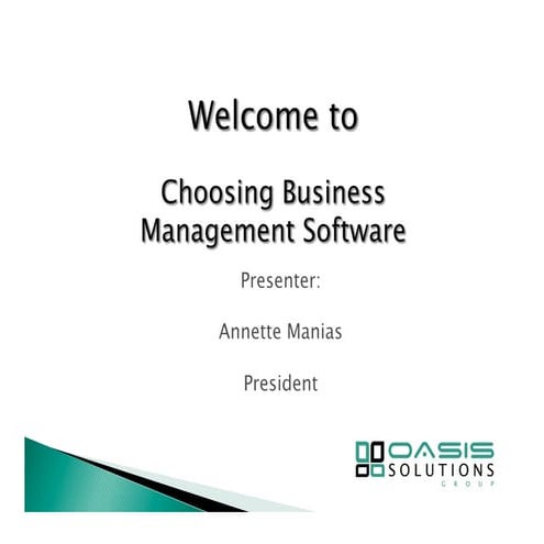 Choosing business management software presentation