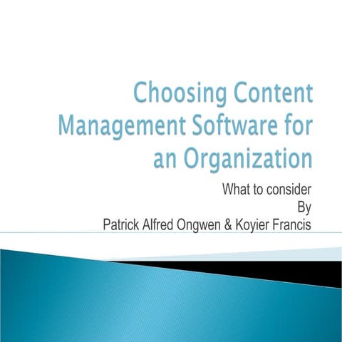 Choosing content management software for an organization