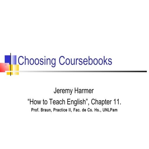 Choosing coursebooks