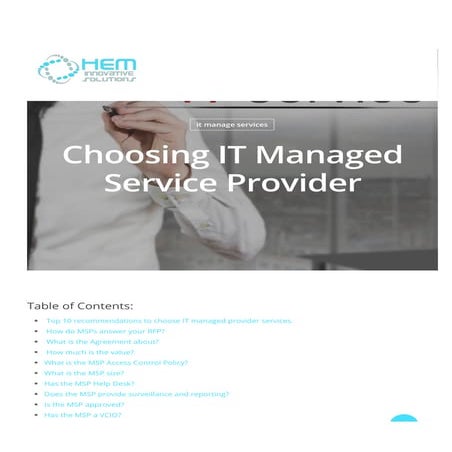 Choosing it managed service provider