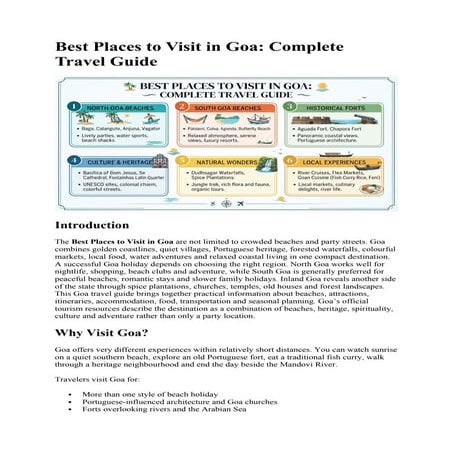 Best Places to Visit in Goa: Complete Travel Guide | DOCX