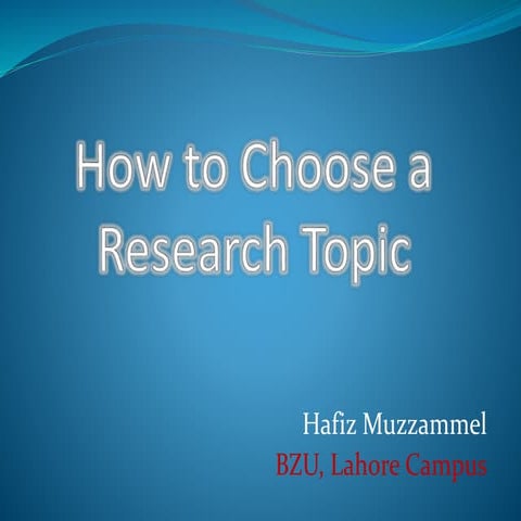 Choosing research topic[1]