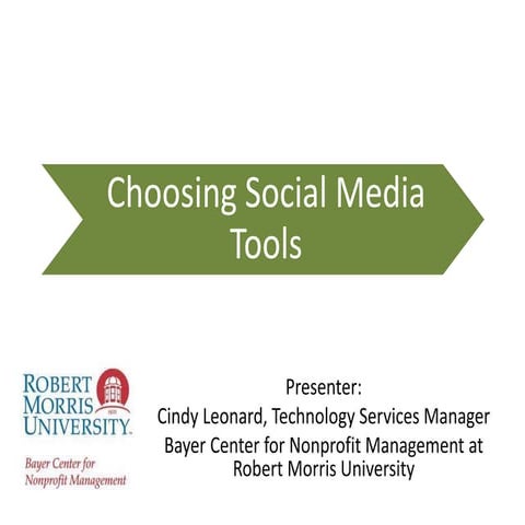 Choosing Social Media Tools