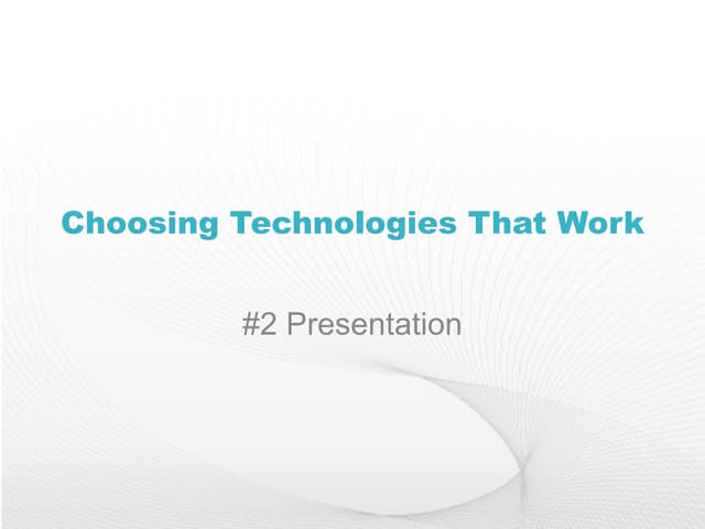 Choosing Ed Tech- Presentations
