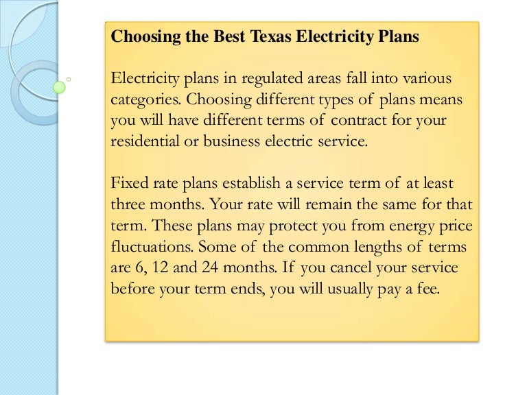 Choosing the best texas electricity plans