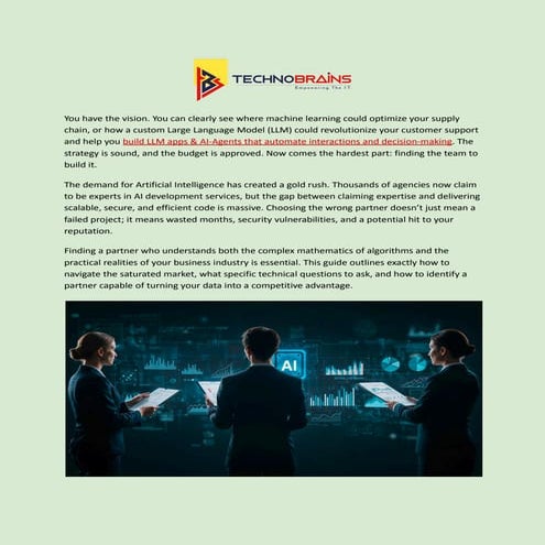 Building Scalable Solutions with AI Development Services | PDF