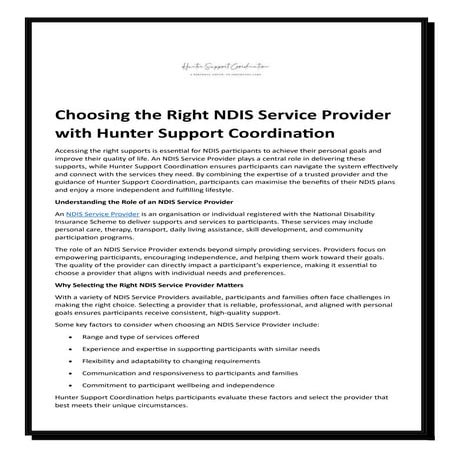 Choosing the Right NDIS Support Coordinator: Key Factors & Expert Tips ...