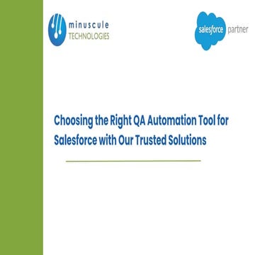 Choosing the Right QA Automation Tool for Salesforce with Our Trusted ...