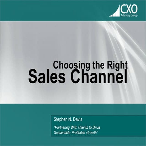 Choosing the right sales channel