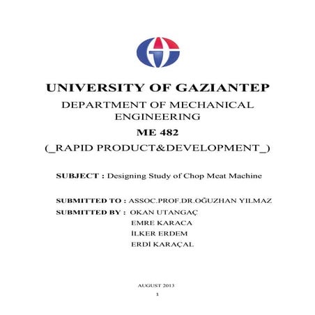 Chop meat machine rapid production Erdi Karaçal Mechanical Engineer Universit...