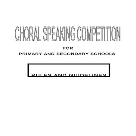 Choral speaking 2012