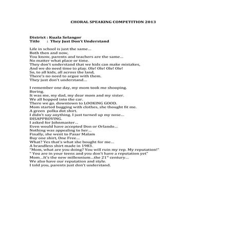 Choral speaking script | DOC