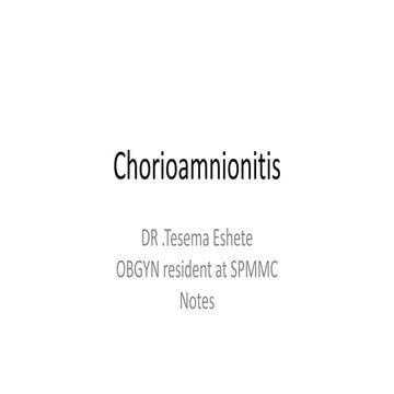 Chorioamnionitis