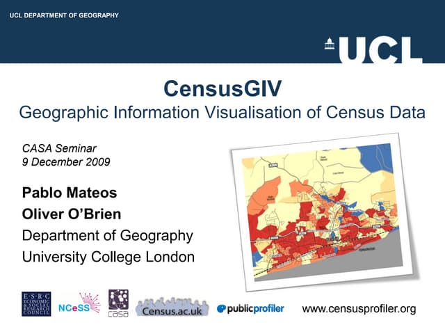 Censusgiv Geographic Information Visualisation Of Census Data Ppt Censusgiv Geographic Information Visualisation Of Census Data Ppt