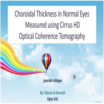 Choroidal thickness in normal eyes journal critique