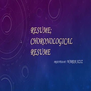Choronological resume