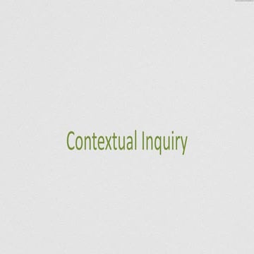 Chp.3 contextual inquiry