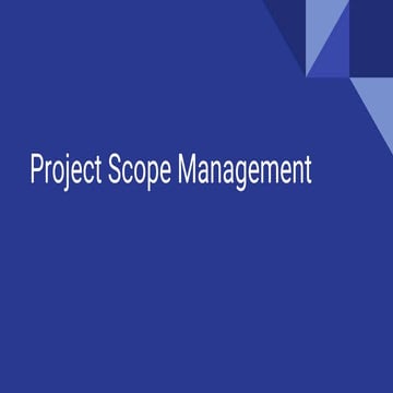  Project scope management