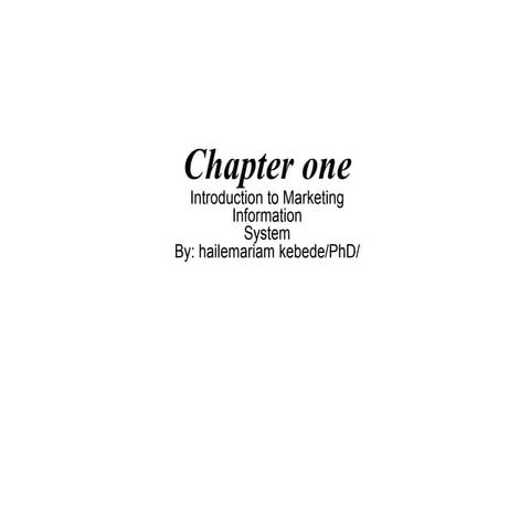 marketing information system-chapter one 