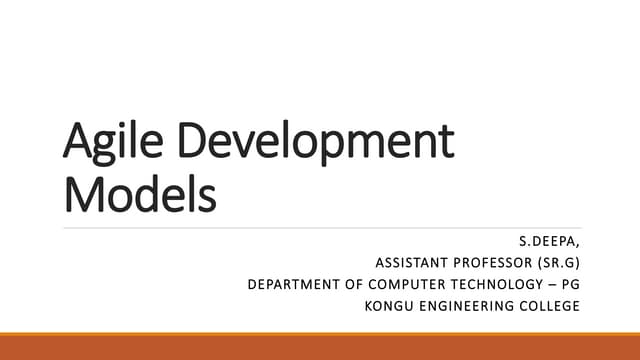 Agile Development Models