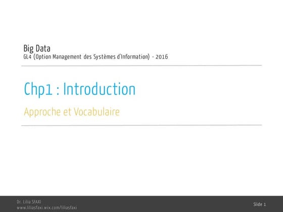 BigData_Chp1: Introduction à la Big Data