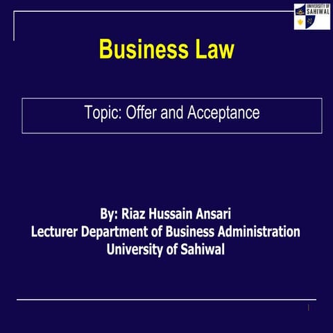 CHP#2 Offer and Acceptance Business Law.ppt
