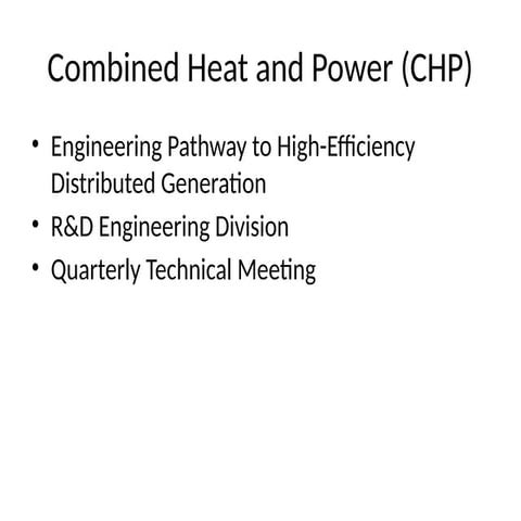 Combined heat power plant (chp) | PPTX
