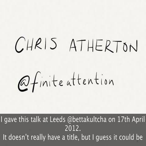 Chris Atherton at @Bettakultcha Leeds