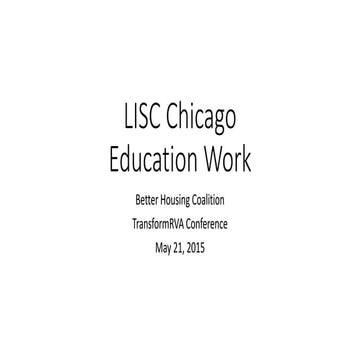 LISC Chicago Education Work by Chris Brown