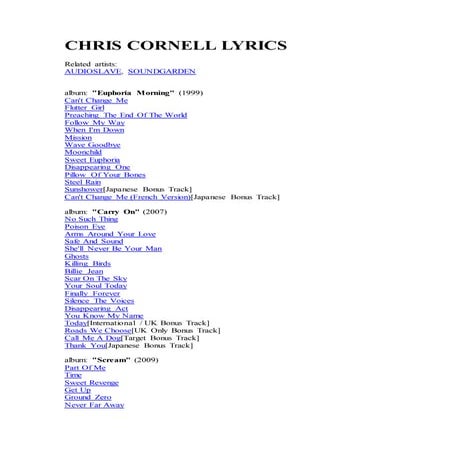 Chris cornell lyrics | PDF