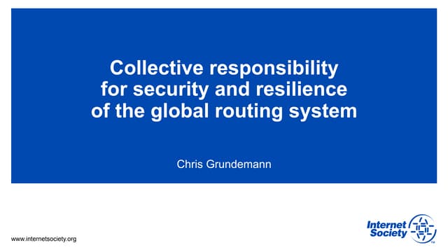 ARM 7 - ISOC: MANRS, Security and resilience of global routing system