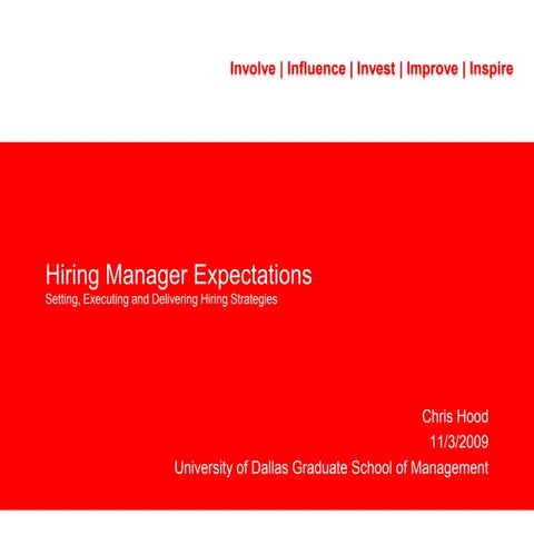 Chris Hood - Setting Expectations